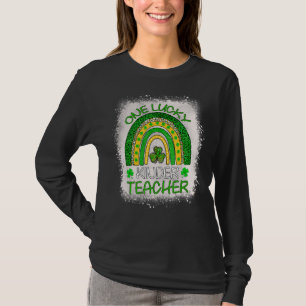 Eén Lucky Kinder Teacher Rainbow St Patrick S Day T-shirt