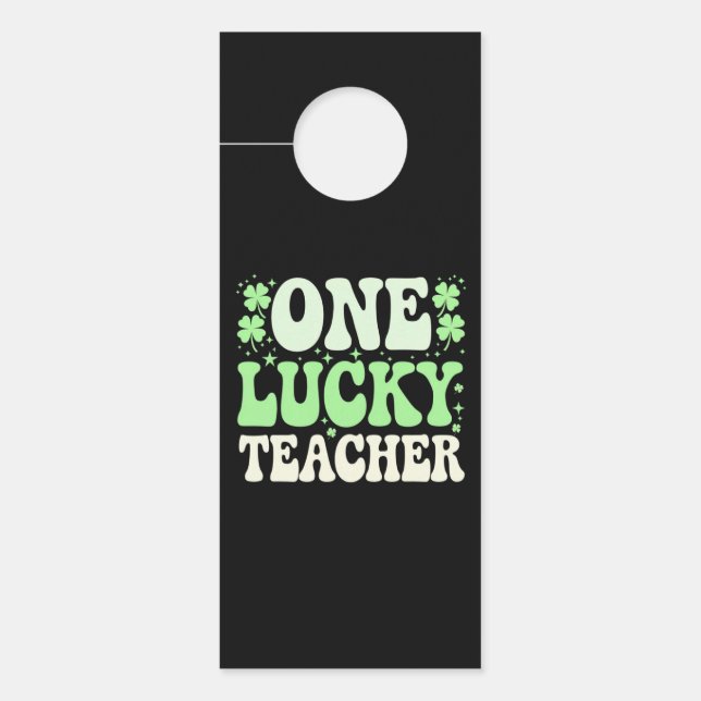 Eén Lucky leraar Groovy Retro leraar St Patricks (Voorkant)