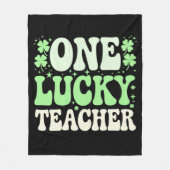 Eén Lucky leraar Groovy Retro leraar St Patricks Fleece Deken (Voorkant)