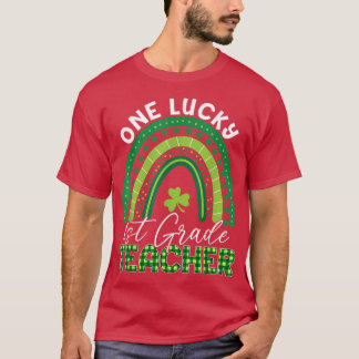 Eén Lucky leraar St Patrick's Day 1st grade T-shirt