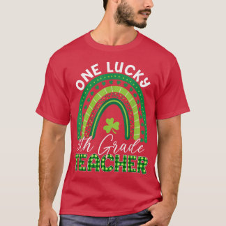 Eén Lucky leraar St Patrick's Day 5th Grade Teach T-shirt