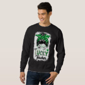 Eén Lucky leraar St Patricks Day Wink Eye Messing Trui (Voorkant volledig)