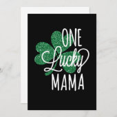 Eén Lucky Mama T-shirt St Patricks Day Save The Date (Voorkant / Achterkant)