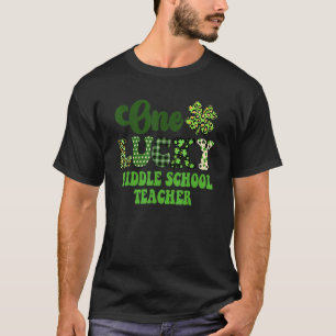 Een Lucky Middle School Teacher Groovy St. Patrick T-shirt