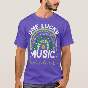 Eén Lucky Music Teacher Rainbow St Patricks Day te T-shirt