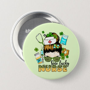 Een Lucky Nurse St. Patrick's Ronde Button 7,6 Cm