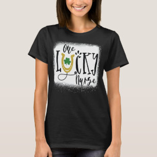 Eén Lucky Nurse St Rn Patricks Day Neurses Bleachi T-shirt