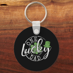 Een Lucky Pap vader Ierse klevers St Patricks Day Sleutelhanger