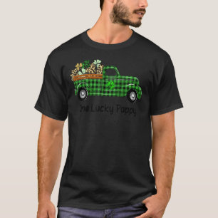 Eén Lucky Pappy Green Pset Truck Shamrocks St Pat T-shirt