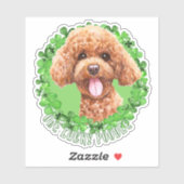 Eén Lucky Poodle Funny St. Patrick Dog Sticker (Vel)
