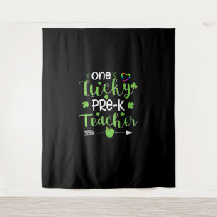 Eén Lucky Pre-K leraar aan het K Shirt St Patricks Wandkleed