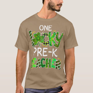 Eén Lucky Pre K leraar Shamrock Leopard Play Pat T-shirt