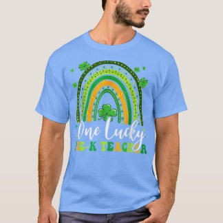 Een Lucky Prek Teacher Rainbow Shamrock Patrick's T-shirt