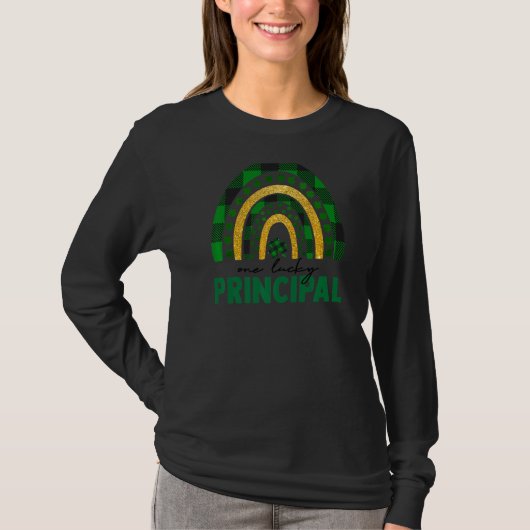 Eén Lucky Principal Rainbow St Patricks Day Shamro T-shirt (Voorkant)