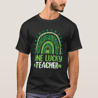 Eén Lucky Teacher Rainbow St Patrick's Day Appreci T-shirt