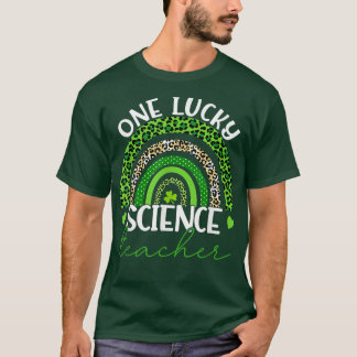 Eén Lucky Teacher Rainbow St Patrick's Day Science T-shirt
