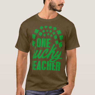 Een Lucky Teacher Shamrock Rainbow Clover St Patri T-shirt