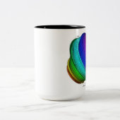 Een luide Linoleum Orb Tweekleurige Koffiemok (Center)
