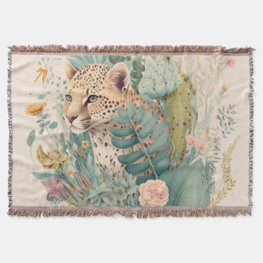 Een luipaard achter de struik deken (Voorkant)