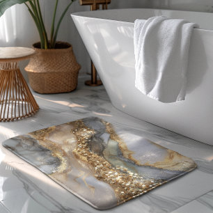 Een luxueuze gouden en witte marmeren achtergrond badmat