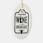 Een maaltijd zonder wijn heet ontbijtversiering keramisch ornament (Rechts)
