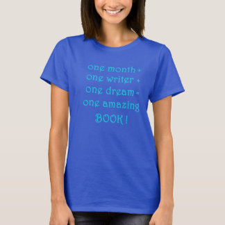 Een maand! Eén schrijver! NaNoWri T-Shirt voor sch