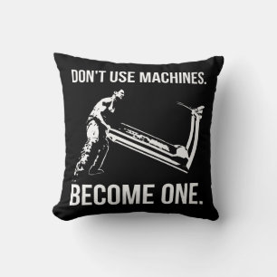 Een machine worden - Cartoon, Strongman, tapmolen Kussen