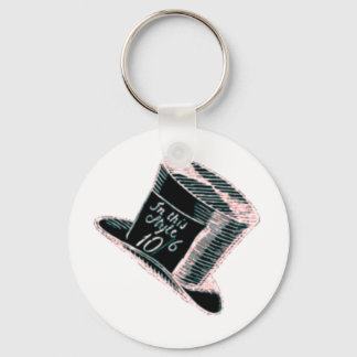 Een Mad Hatter-Pet in zwart met roze tint Sleutelhanger