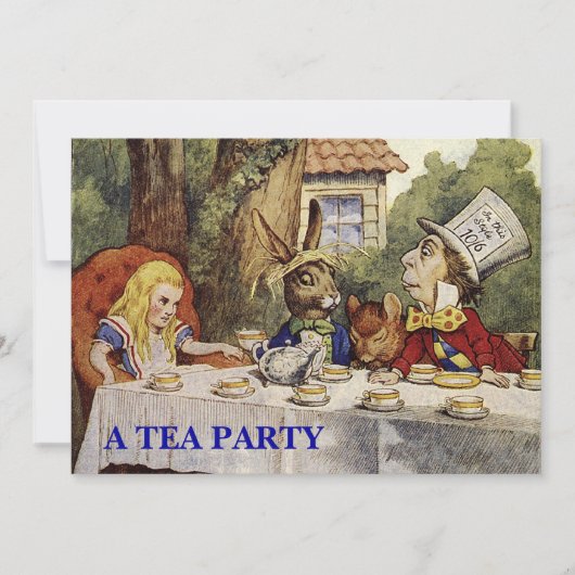 EEN Mad Tea Party INVITE Kaart (Voorkant)