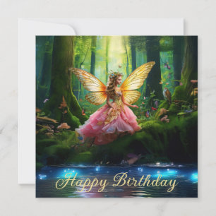 Een magisch sprookjesbos Happy Birthday Kaart