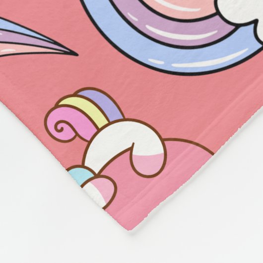 Een magische regenboog eenhoorn patroon verjaardag fleece deken (Hoek)