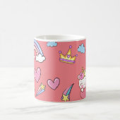 Een magische regenboog eenhoorn patroon verjaardag koffiemok (Center)