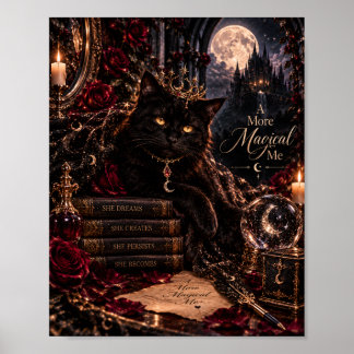 Een Magischer Ik | Gothische Zwarte Kat Muurkunst Poster