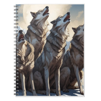 Een majestueuze huilende wolven gooien kussen ontw notitieboek