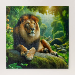Een majestueuze leeuw legpuzzel