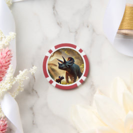 Een majestueuze volwassen Triceratops Poker Chips