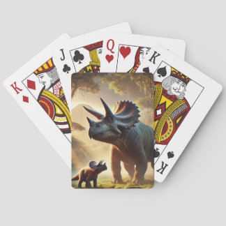 Een majestueuze volwassen Triceratops Pokerkaarten