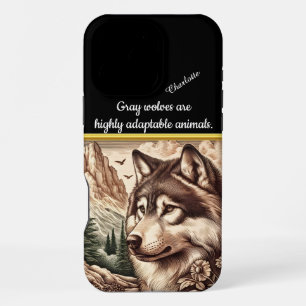 Een majestueuze wolf kijkt uit over een rustig lan iPhone 16 pro max hoesje
