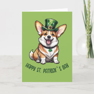 Een malse Corgi St. Patrick's Day Feestdagen Kaart