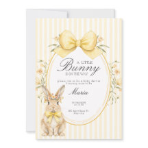 Een malse kleine bloemkonijn Geel lint Baby Shower