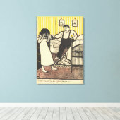 Een man beschuldigt zijn zwangere vrouw canvas afdruk (Insitu (Houten vloer))