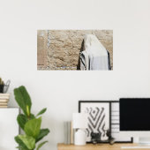 Een Man dat aan de Westerne muur bidt Poster (Thuiskantoor)