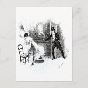 Een man die een prostituee bezoekt briefkaart