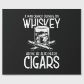 Een Man die van whisky en sigaar houdt Cadeaupapier (Vlak)