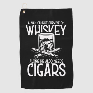 Een Man die van whisky en sigaar houdt Golfhanddoek
