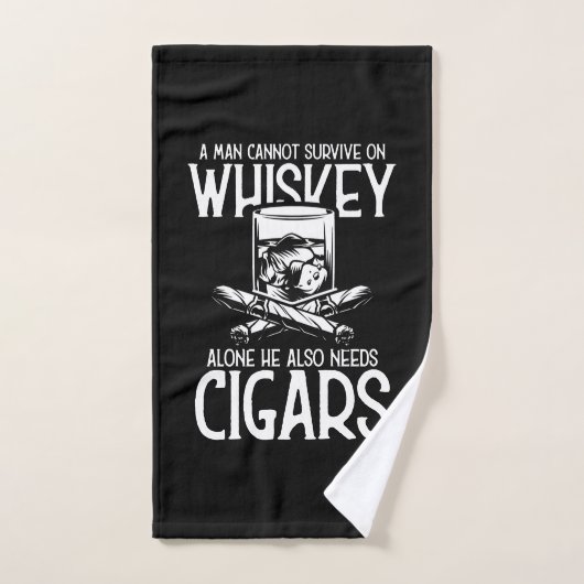 Een Man die van whisky en sigaar houdt Handdoek (Handdoek)