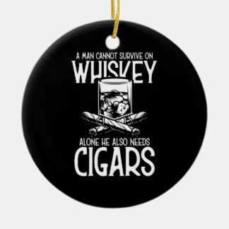 Een Man die van whisky en sigaar houdt Keramisch Ornament