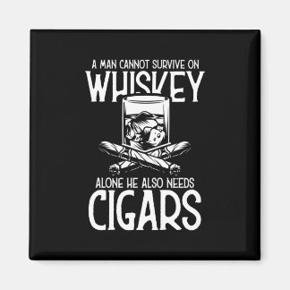 Een Man die van whisky en sigaar houdt Magneet