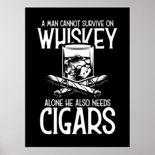 Een Man die van whisky en sigaar houdt Poster