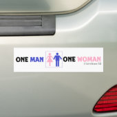 Eén Man één vrouwelijke Bumpersticker (Op auto)